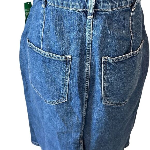 Gap Denim indigo Blue Jean Overall MIDI Boho Gorpecore Hippie Dress 8 - Picture 7 of 14